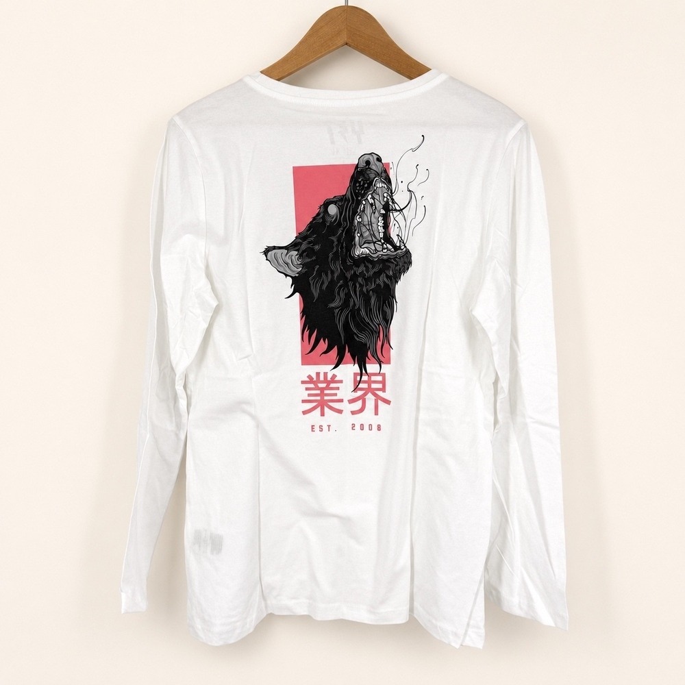 NEW YT Industries Women XL LS T Shirt Okami Girls Wolf White MTB Biking Trails